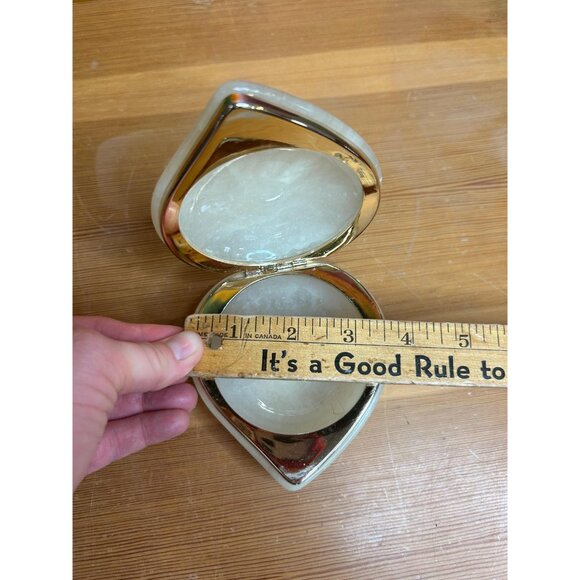 Alabaster Stone marble design trinket dish jewellery box hand carved Italy - Picture 2 of 7